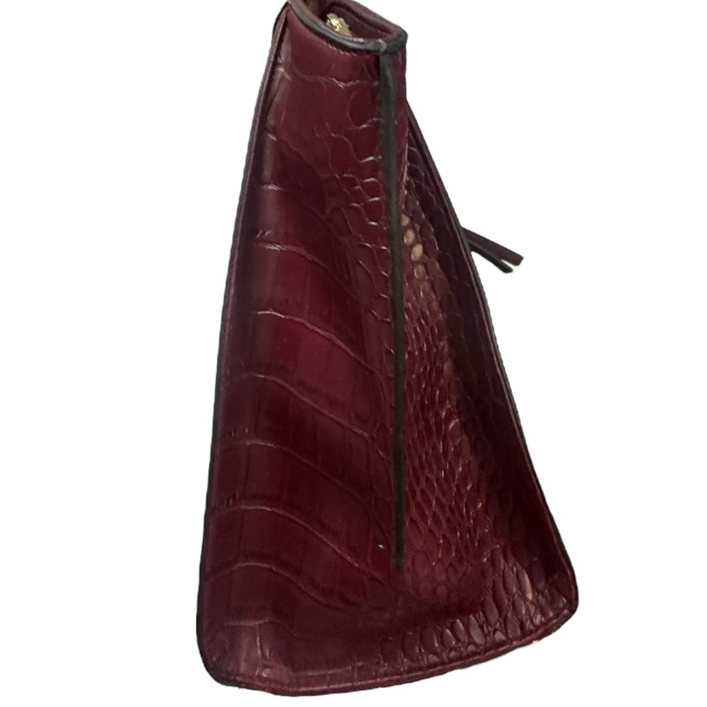 Cleo Faux Leather and Crocodile Skin Purse Hand Bag Burgundy Y2K Vintage - Picture 5 of 7